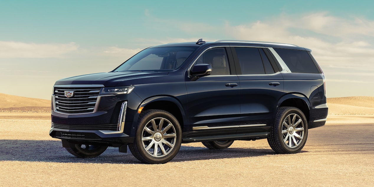 Left side profile view of the 2024 Cadillac Escalade.