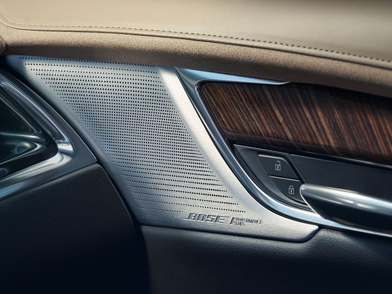 Close up view of the Bose Audio System on the 2025 Cadillac XT6 mid-size 7 passenger SUV.