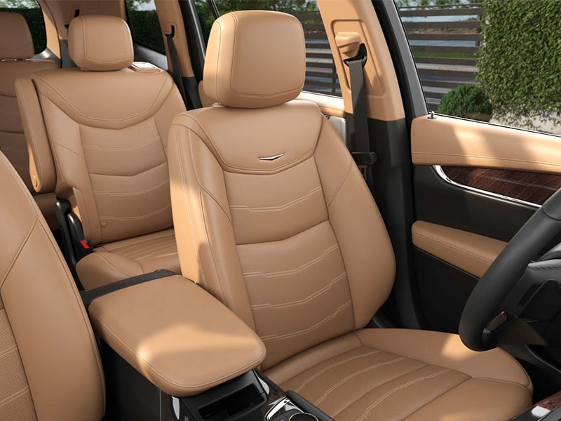 Luxurious and comfortable seats on the 2025 Cadillac XT6 mid-size 7 passenger SUV.