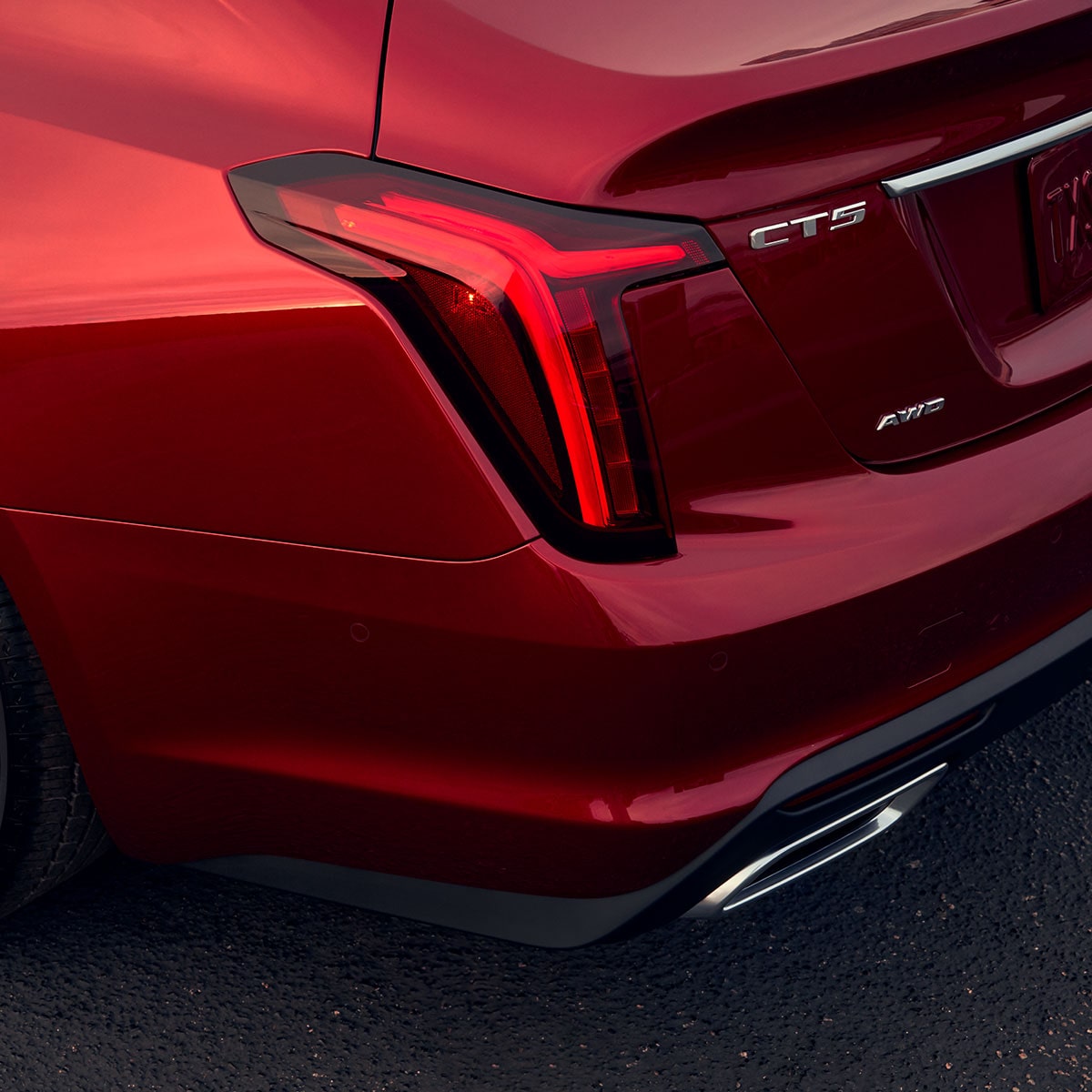 Rear taillamp close-up of the 2025 Cadillac CT5.