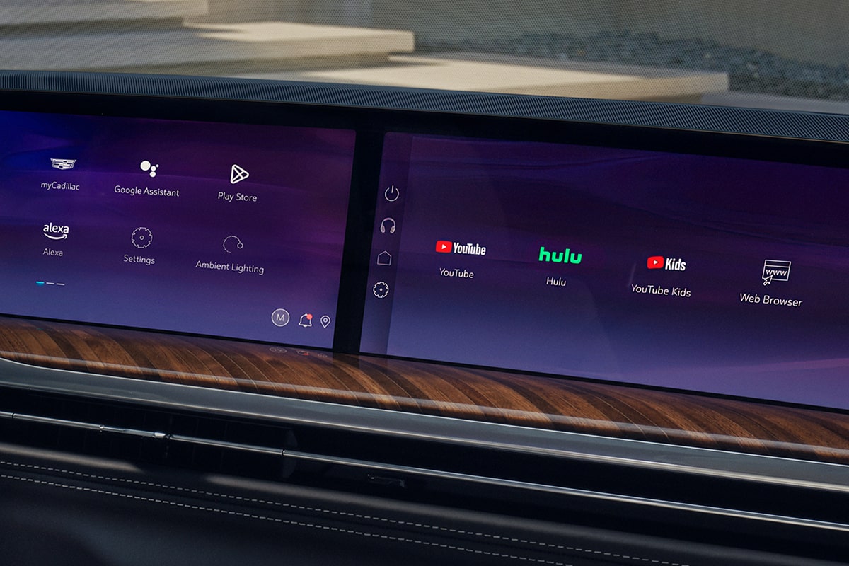 Close up view of the infotainment screen on the 2025 Cadillac Escalade.
