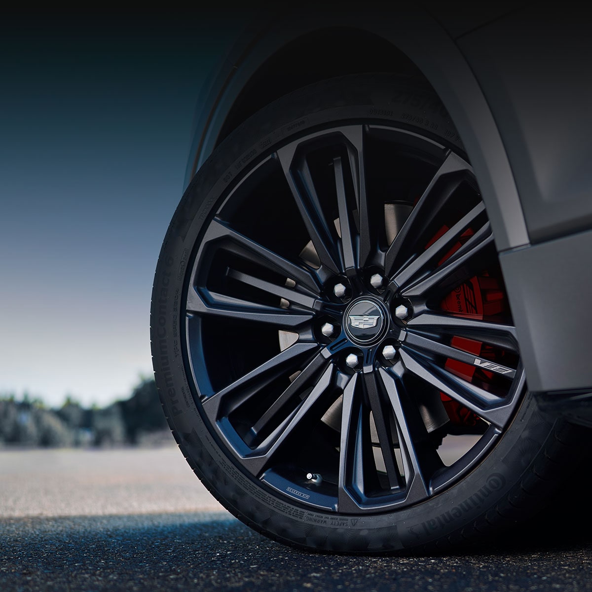 Close up view of the Brembo Front Brakes of the 2026 Cadillac LYRIQ-V.