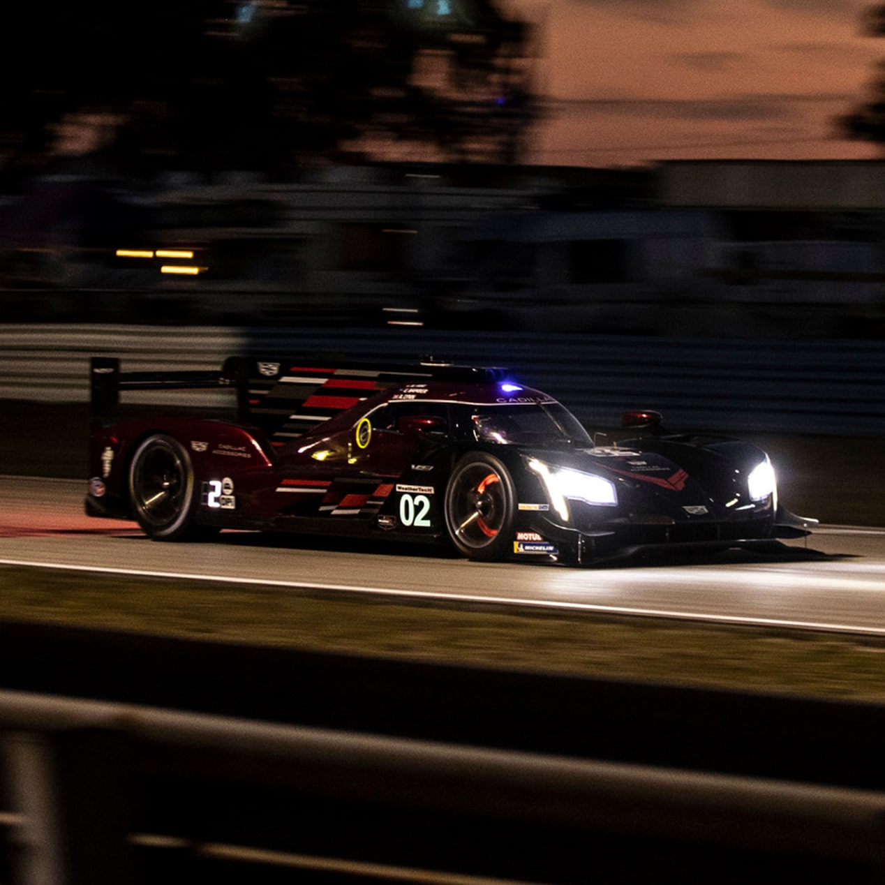 Cadillac V-Series 20th Anniversary Celebration at Sebring International Raceway featuring the nighttime finale.