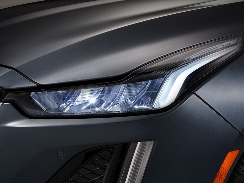 Front headlamps of the 2024 Cadillac CT5.