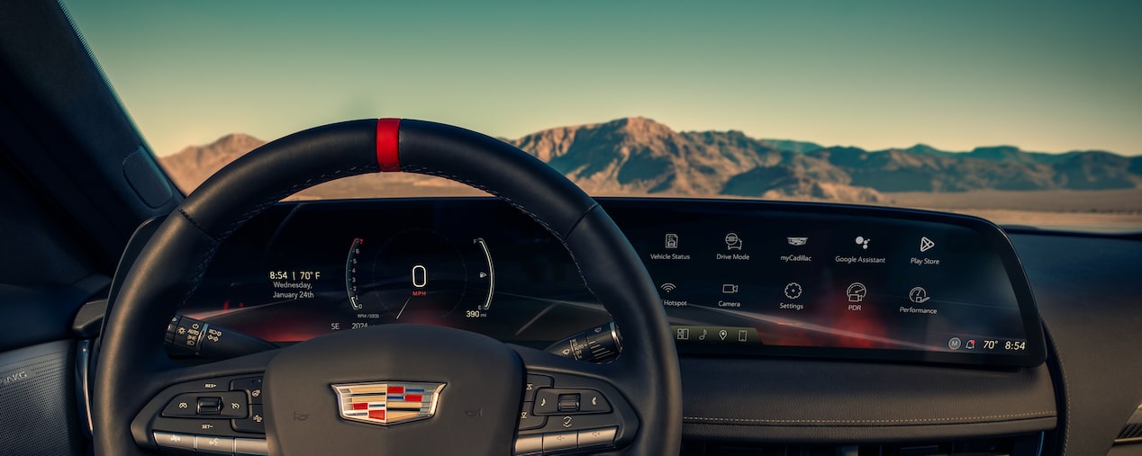 2025 Cadillac CT5-V steering wheel.