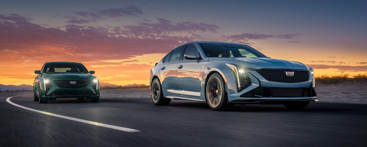 2025 Cadillac CT5-V driving on the road.