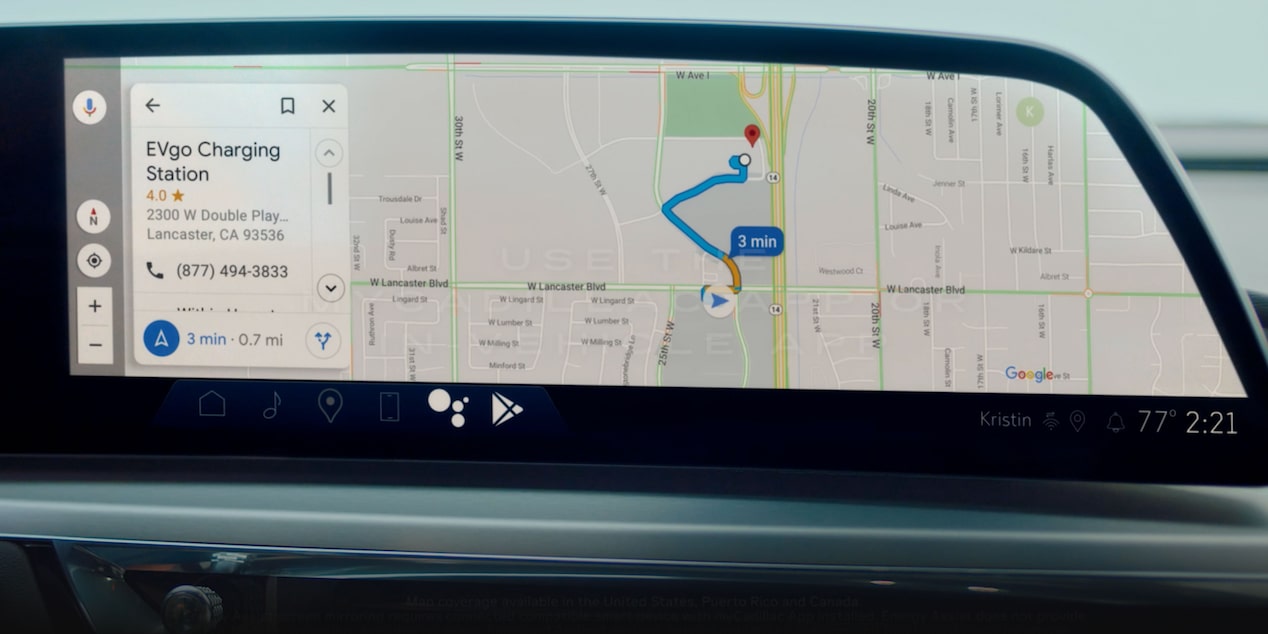 2024 Cadillac LYRIQ centre console map application in use to locate a nearby charging station.