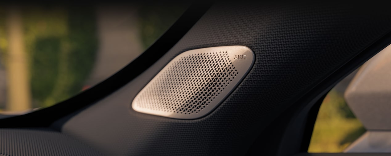 Close up view of the AKG 14-Speaker Audio System on the 2025 Cadillac XT4.