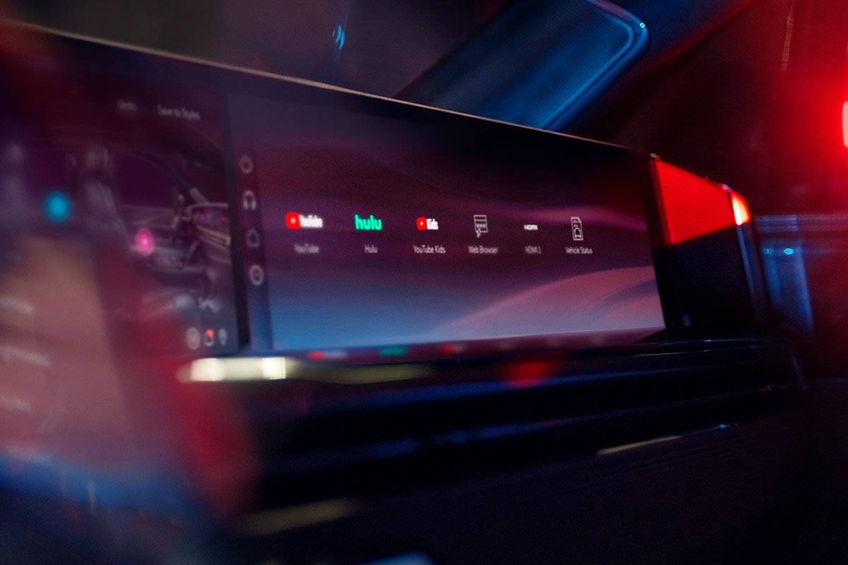 Close-up view of the infotainment screen on the 2025 Cadillac Escalade IQ electric suv.