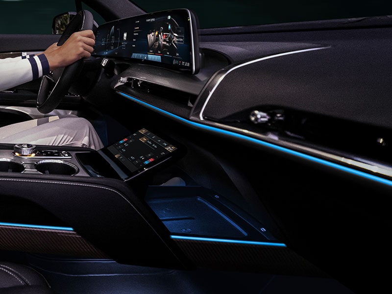 Interior tri-zone ambient lighting of the 2026 Cadillac VISTIQ.