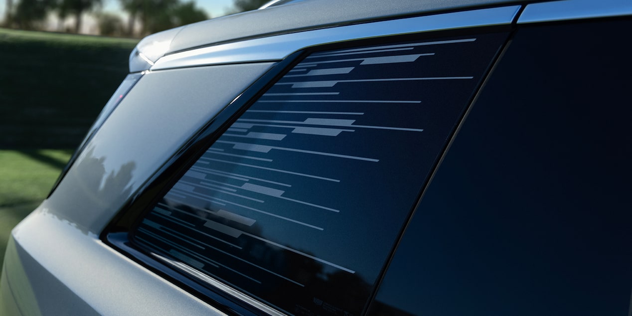 Exterior window close-up of the 2026 Cadillac VISTIQ.