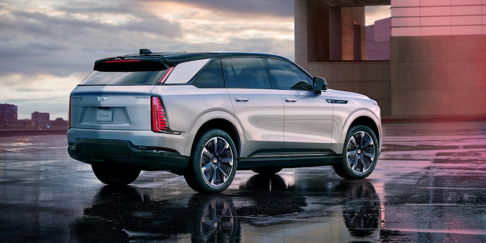 Rear right profile view of the 2024 Cadillac Escalade IQ.