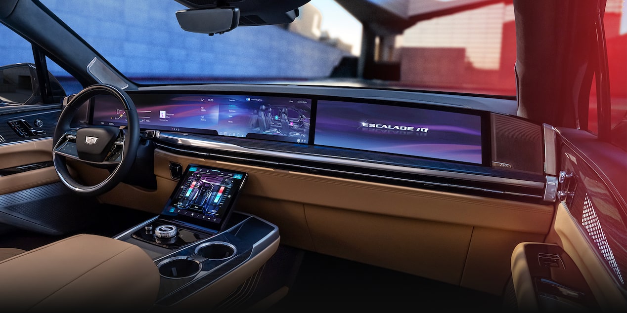 High-tech interiors of the Escalade IQ.