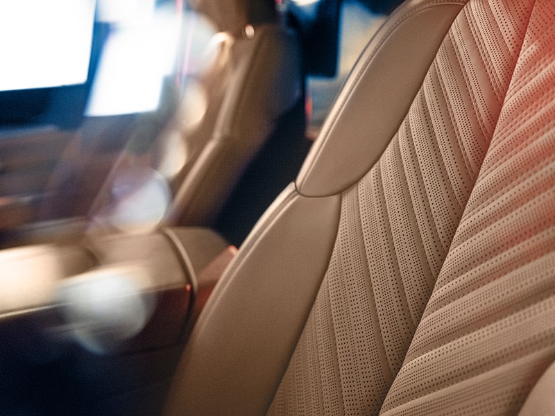 Zoomed view of the comfortable seats of the Cadillac Escalade IQ.