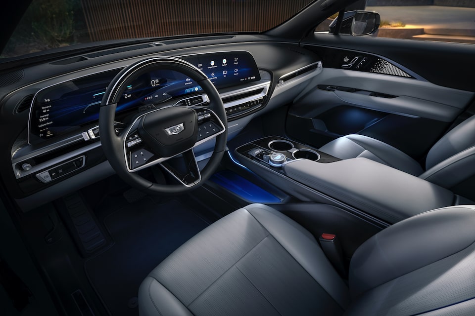 Cadillac LYRIQ interior featuring interactive technology.