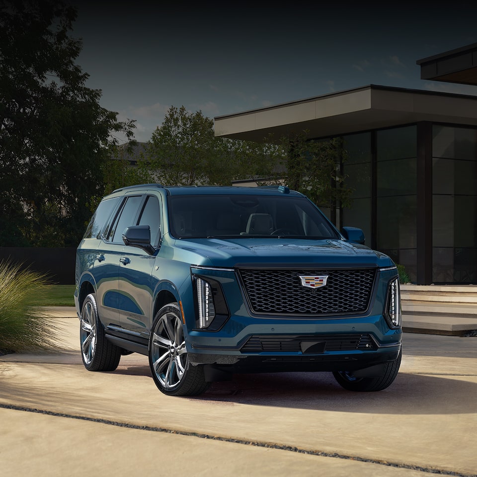 Front view of the 2025 Cadillac Escalade parked outdoors.