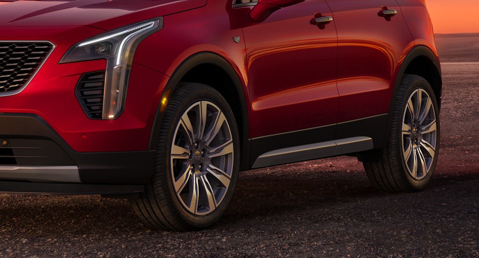 Cadillac vehicle tire close-up.