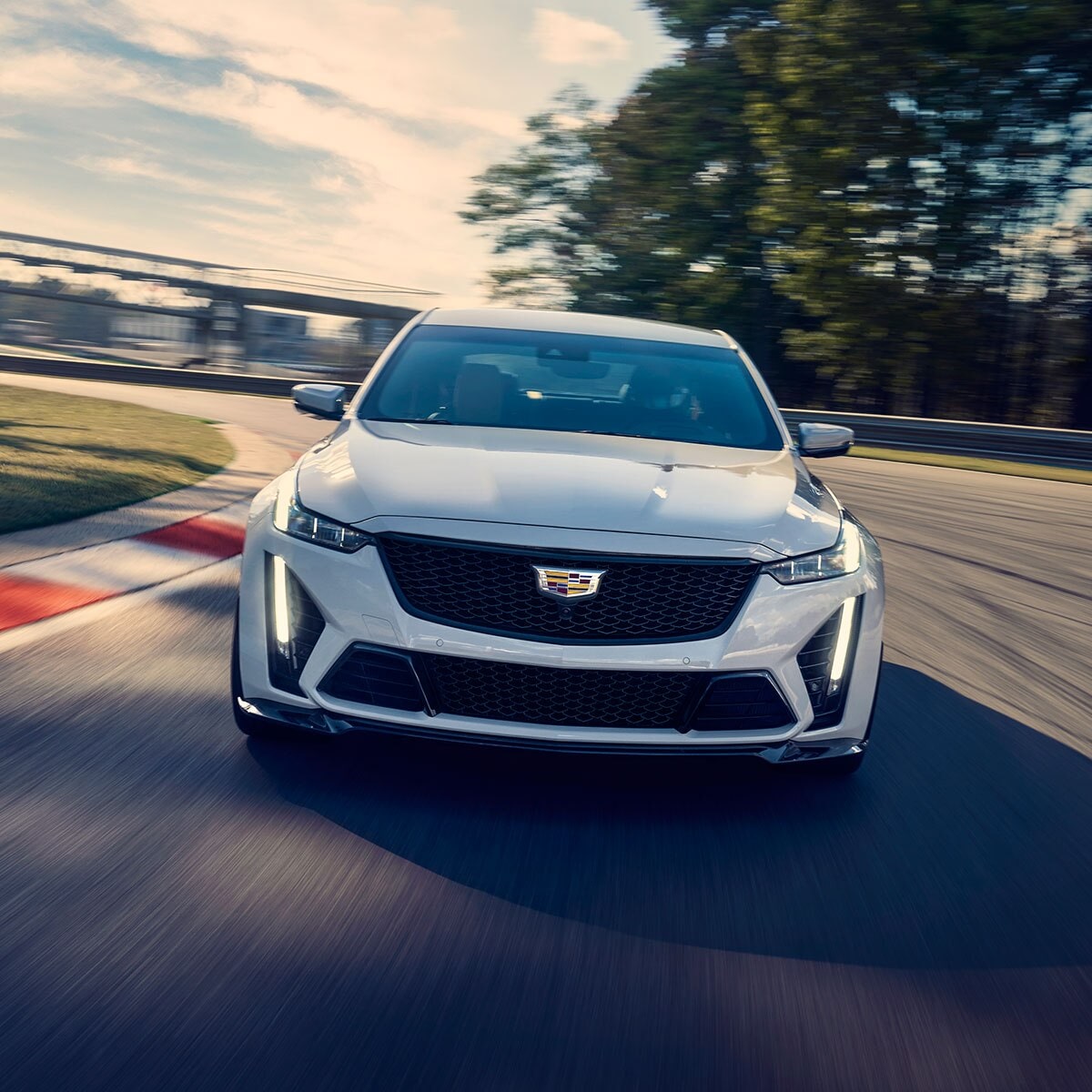 Driving the 2024 Cadillac CT5-V on the road.