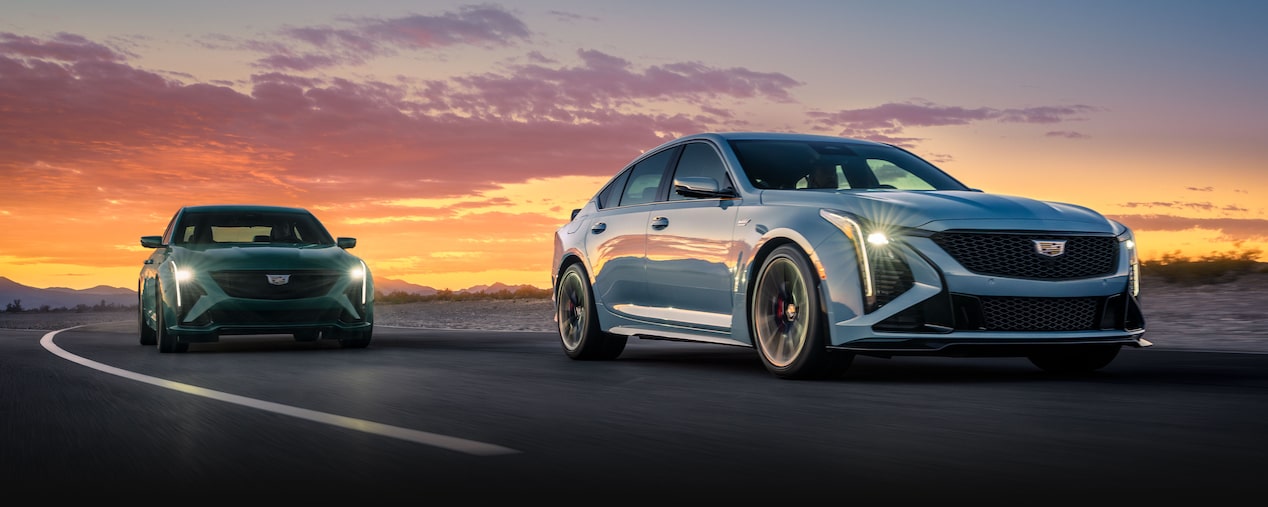 2026 Cadillac CT5-V driving on the road.