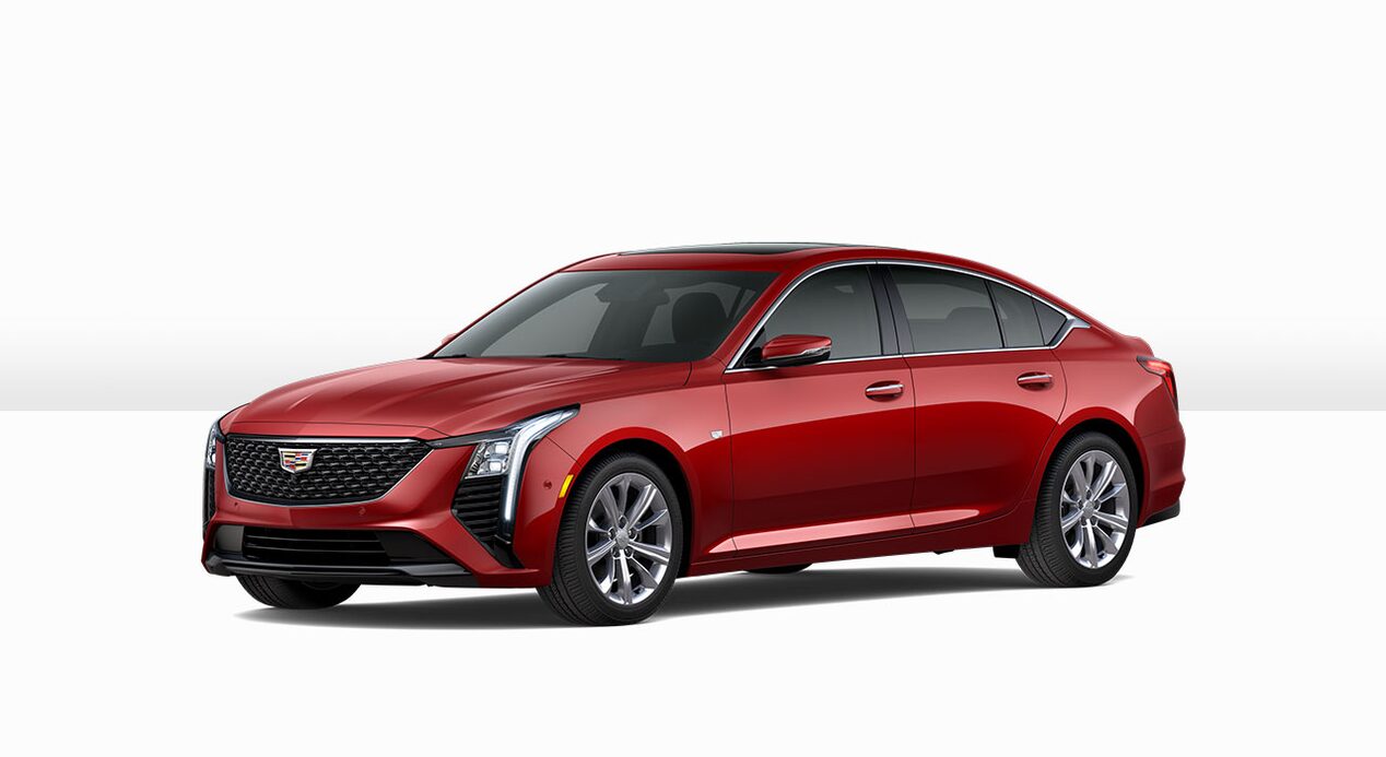 A Side Profile of the Red 2025 Cadillac CT5