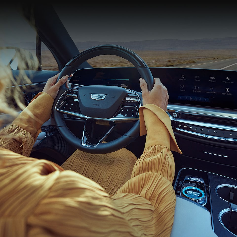 Driver Behind the Wheel of a Cadillac LYRIQ